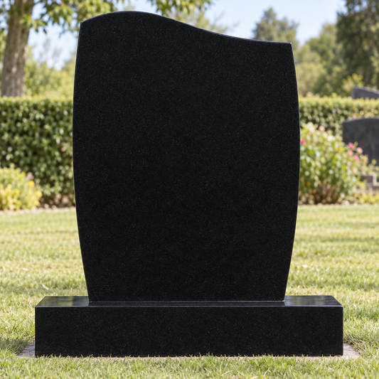 Aria Half Ogee Headstone with Barrelled Sides, canonical memorial master image for Magic Memorials, MM023