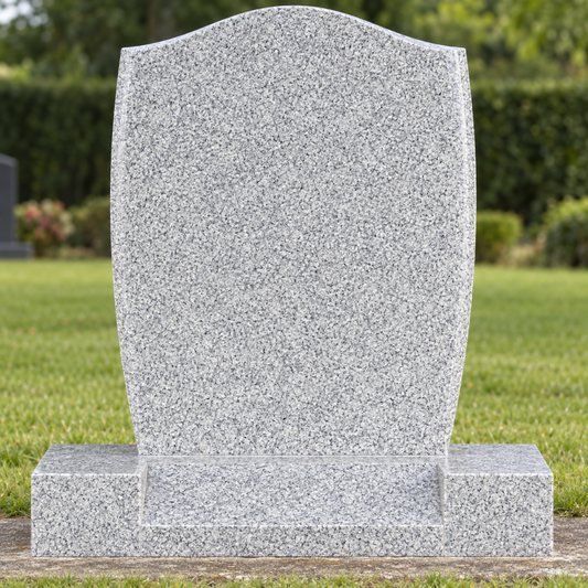 Encore Ogee Headstone with Barrelled Sides and Splayed Base, canonical memorial master image for Magic Memorials, MM024