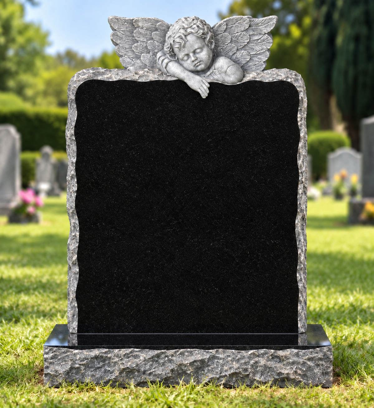Cherubim Granite Headstone | MM041