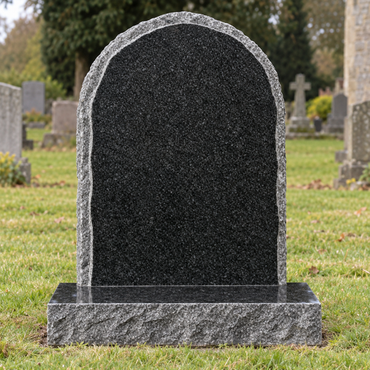 Haven Half Round Natural Rock Headstone | MM043