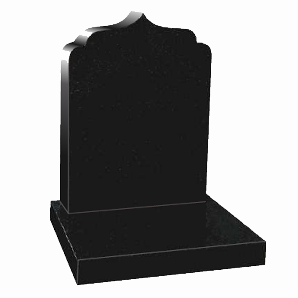 Traditional religious top granite headstone featuring a soft curved design, fully customisable with high-resolution images, religious symbols, and personalised inscriptions.

