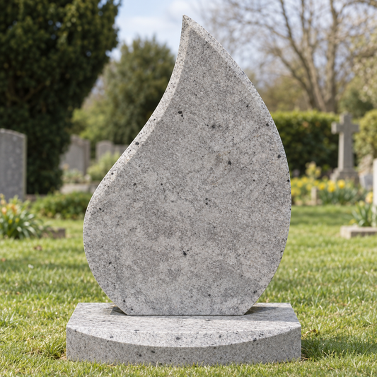 Eterna Tear Teardrop Shaped Headstone | MM057