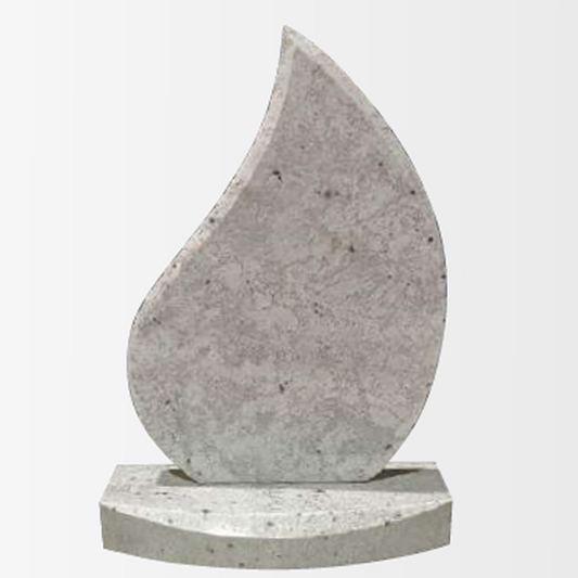 Tear drop shaped granite headstone symbolising love and remembrance, fully customisable with high-resolution images and personalised inscriptions.