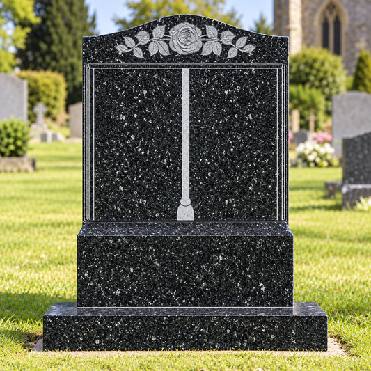 Rosacord Ogee Book Headstone | MM082