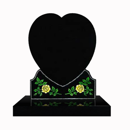 Heart shaped granite headstone symbolising love and remembrance, fully customisable with high-resolution images and personalised inscriptions.