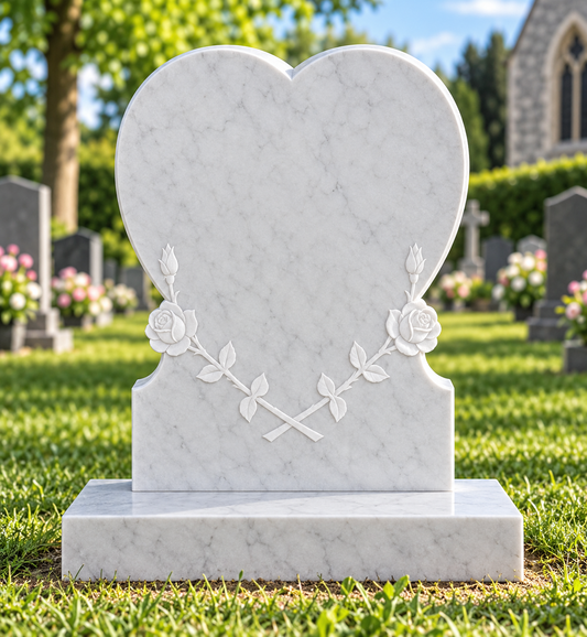 Rosavine Heart Headstone | MM090