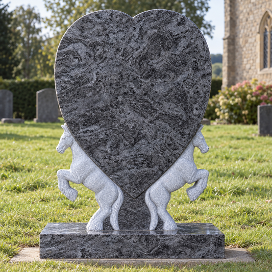 Equina Horse & Heart Headstone | MM098