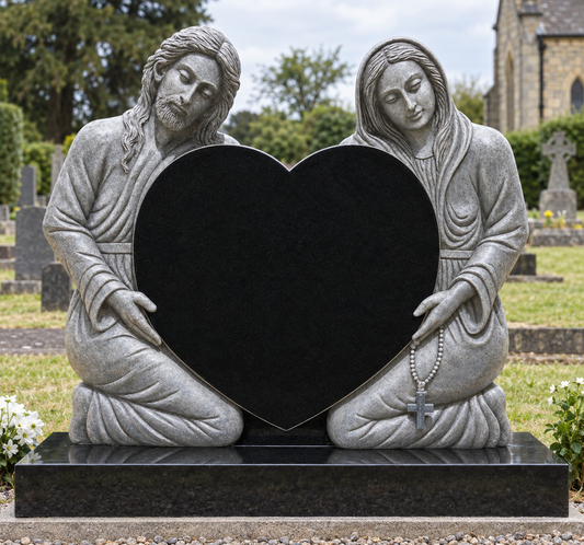 Divinitas St Mary & Jesus Heart Headstone | MM099
