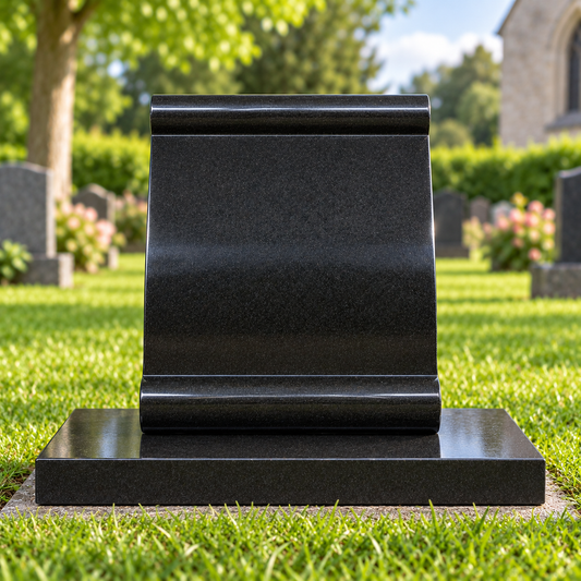Liberna Scroll Style Granite Cremation Memorial | MM155