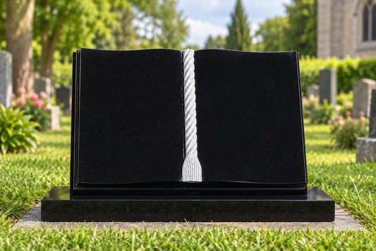 Cordara Curved Book Granite Cremation Memorial | MM157