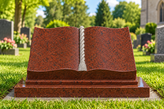 Ropelle Book Style Granite Cremation Memorial | MM158