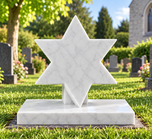 Noorain Star-Shaped Granite Cremation Memorial with Rest | MM166