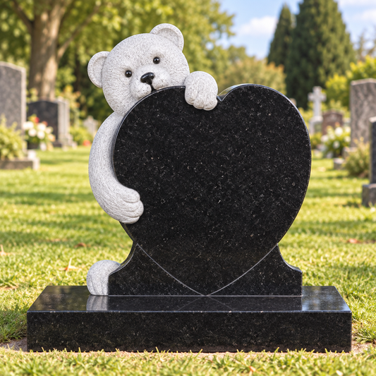 Bearlie Children's Teddy Bear & Heart Headstone | MM191