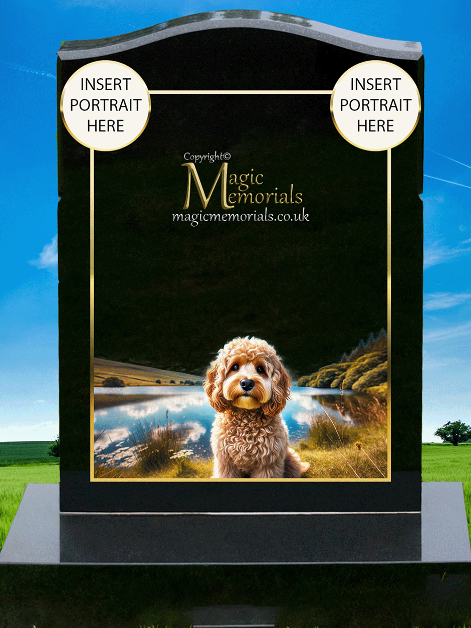 Cockapoo Lover Memorial Headstone | Custom Dog Tribute in Granite ...