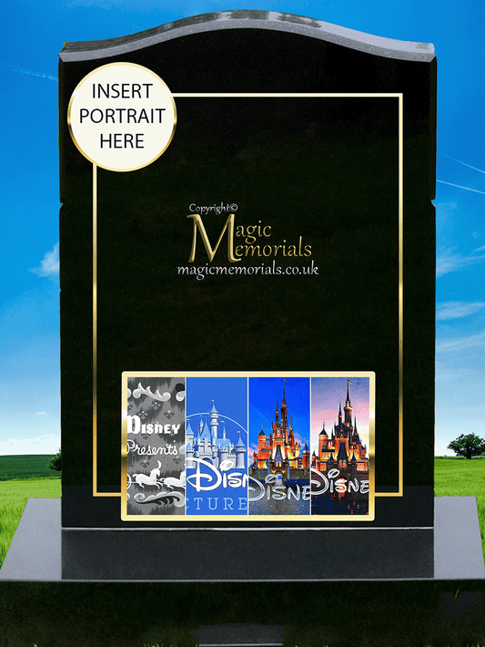 Official Disney-themed memorial headstone featuring high-resolution, Disney-approved imagery and personalised inscriptions, created with exclusive permission for a magical, fully copyrighted tribute.

