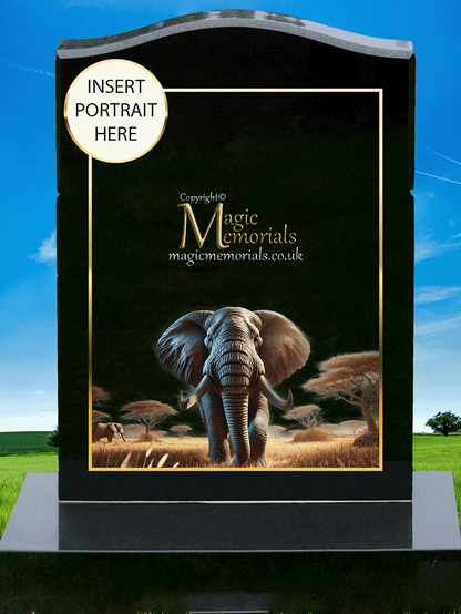 Wild animal memorial headstone crafted from premium granite, featuring a beautifully detailed engraving of a lion, tiger, or wolf. A powerful tribute for wildlife enthusiasts and those who admired nature’s most majestic creatures.