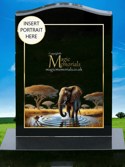 Wild animal memorial headstone crafted from premium granite, featuring a beautifully detailed engraving of a lion, tiger, or wolf. A powerful tribute for wildlife enthusiasts and those who admired nature’s most majestic creatures.