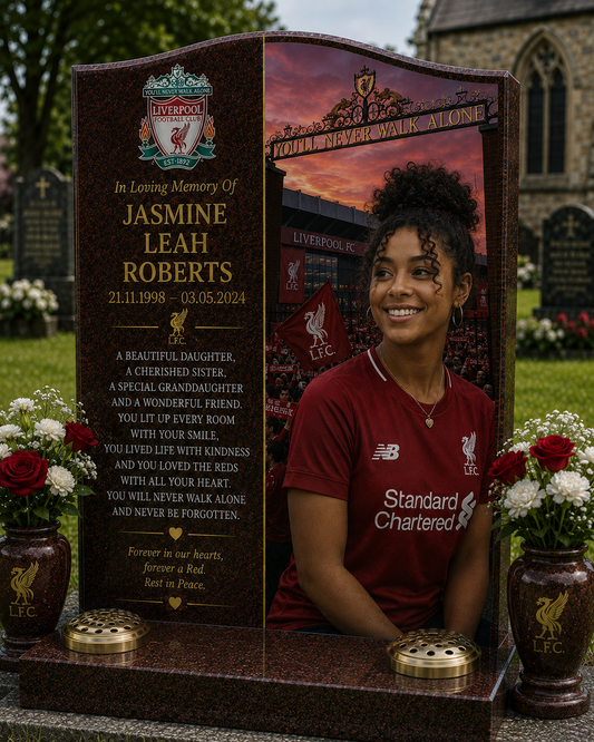 Liverpool Football Headstone Memorial Design 1, personalised memorial design by Magic Memorials, HD0616
