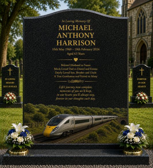 Railway Memorials Design 2, personalised memorial design by Magic Memorials, HD0651