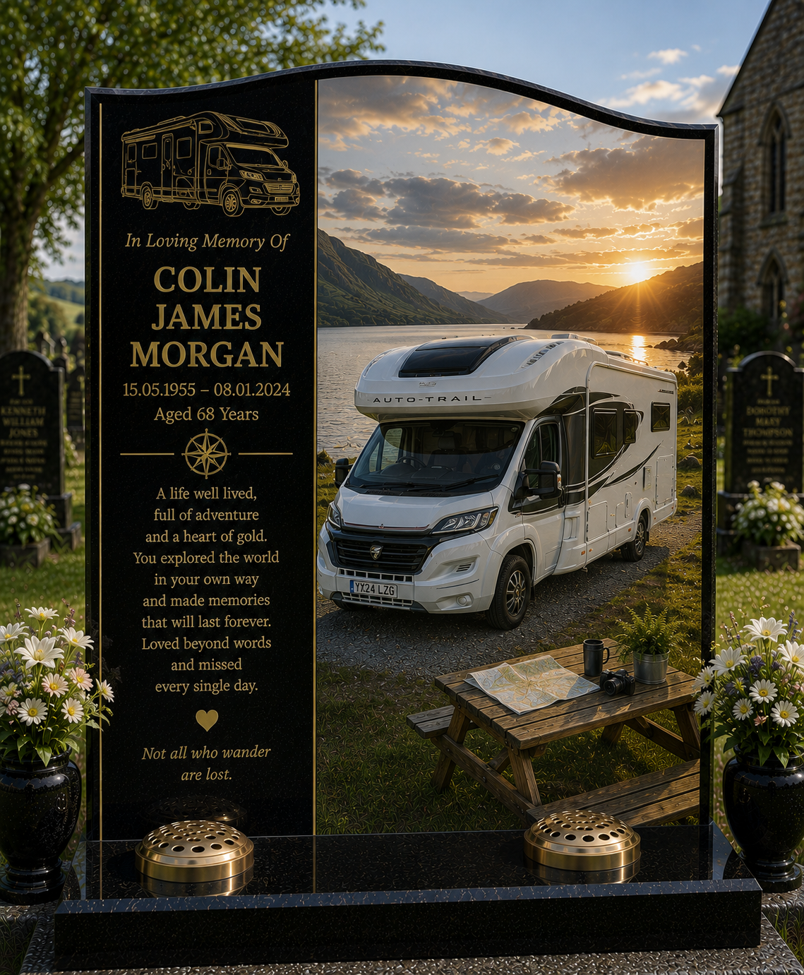 Vans, Campervans & Motorhomes Design 4, personalised memorial design by Magic Memorials, HD0676