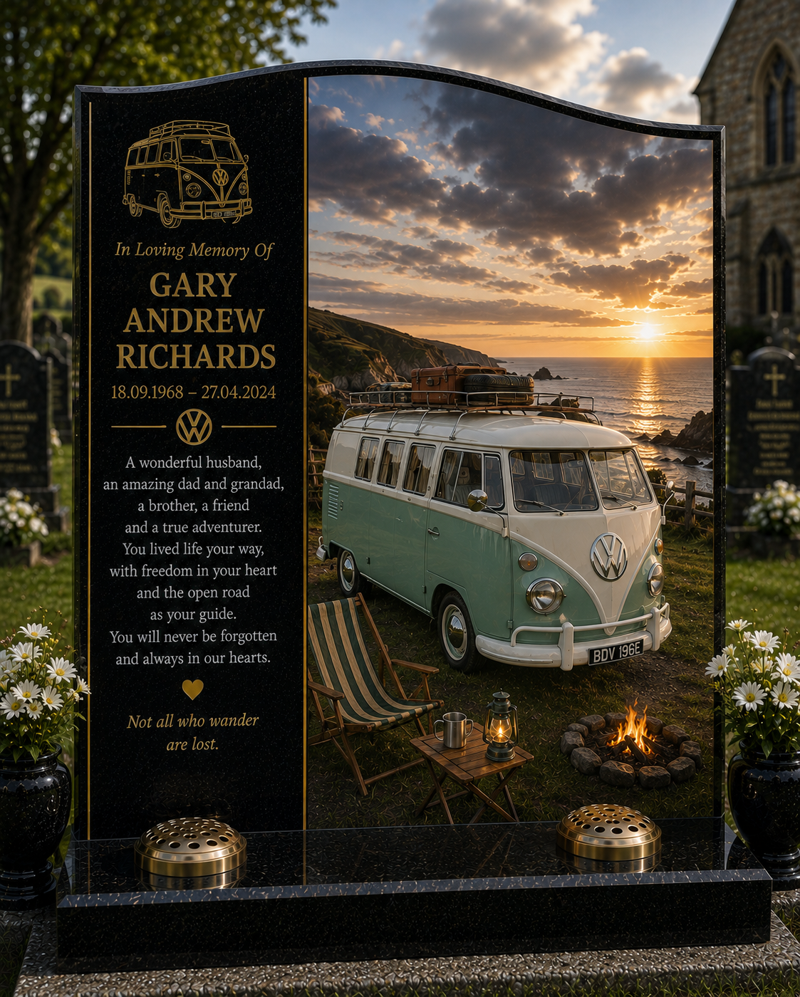 Vans, Campervans & Motorhomes Design 1, personalised memorial design by Magic Memorials, HD0679