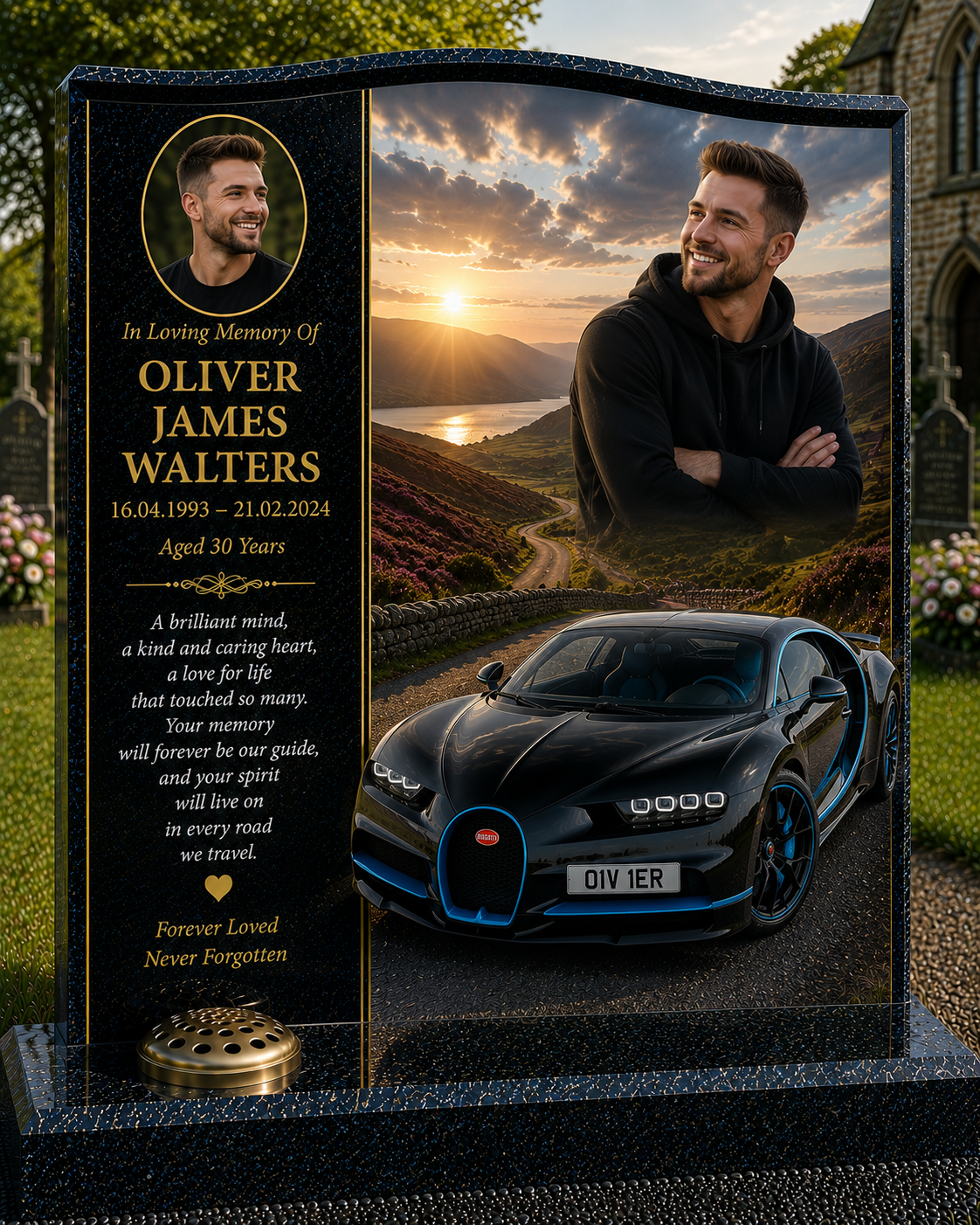 Supercar & Performance Car Memorials Design 2, personalised memorial design by Magic Memorials, HD0680