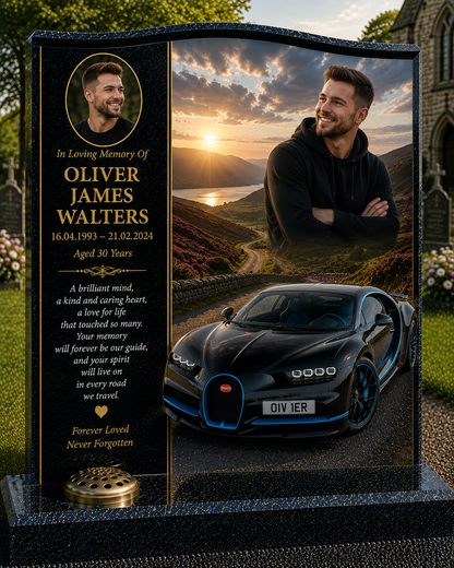Supercar & Performance Car Memorials Design 2, personalised memorial design by Magic Memorials, HD0680