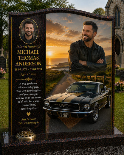 American Muscle Car Memorials Design 1, personalised memorial design by Magic Memorials, HD0682