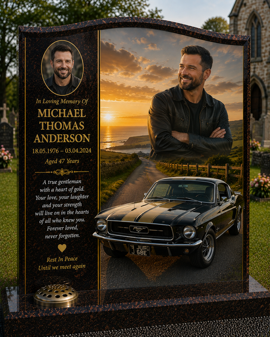 American Muscle Car Memorials Design 1, personalised memorial design by Magic Memorials, HD0682