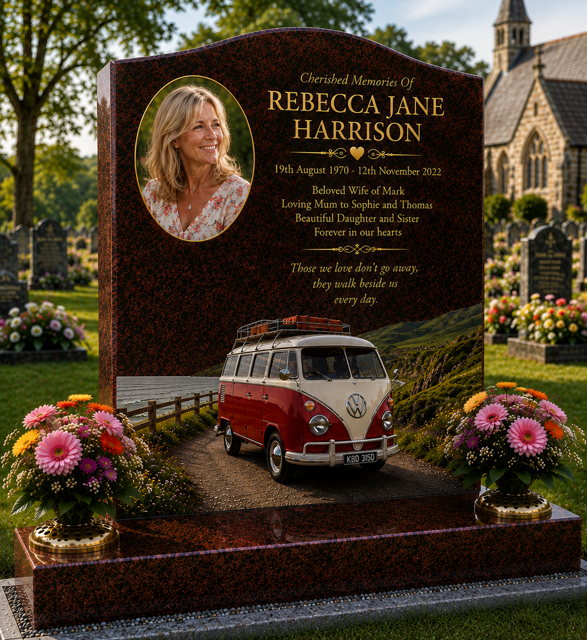 Vans, Campervans & Motorhomes Design 6, personalised memorial design by Magic Memorials, HD0685
