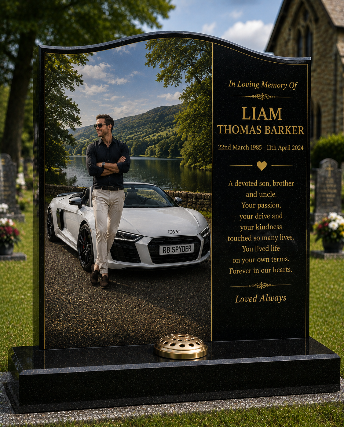 Supercar & Performance Car Memorials Design 1, personalised memorial design by Magic Memorials, HD0687