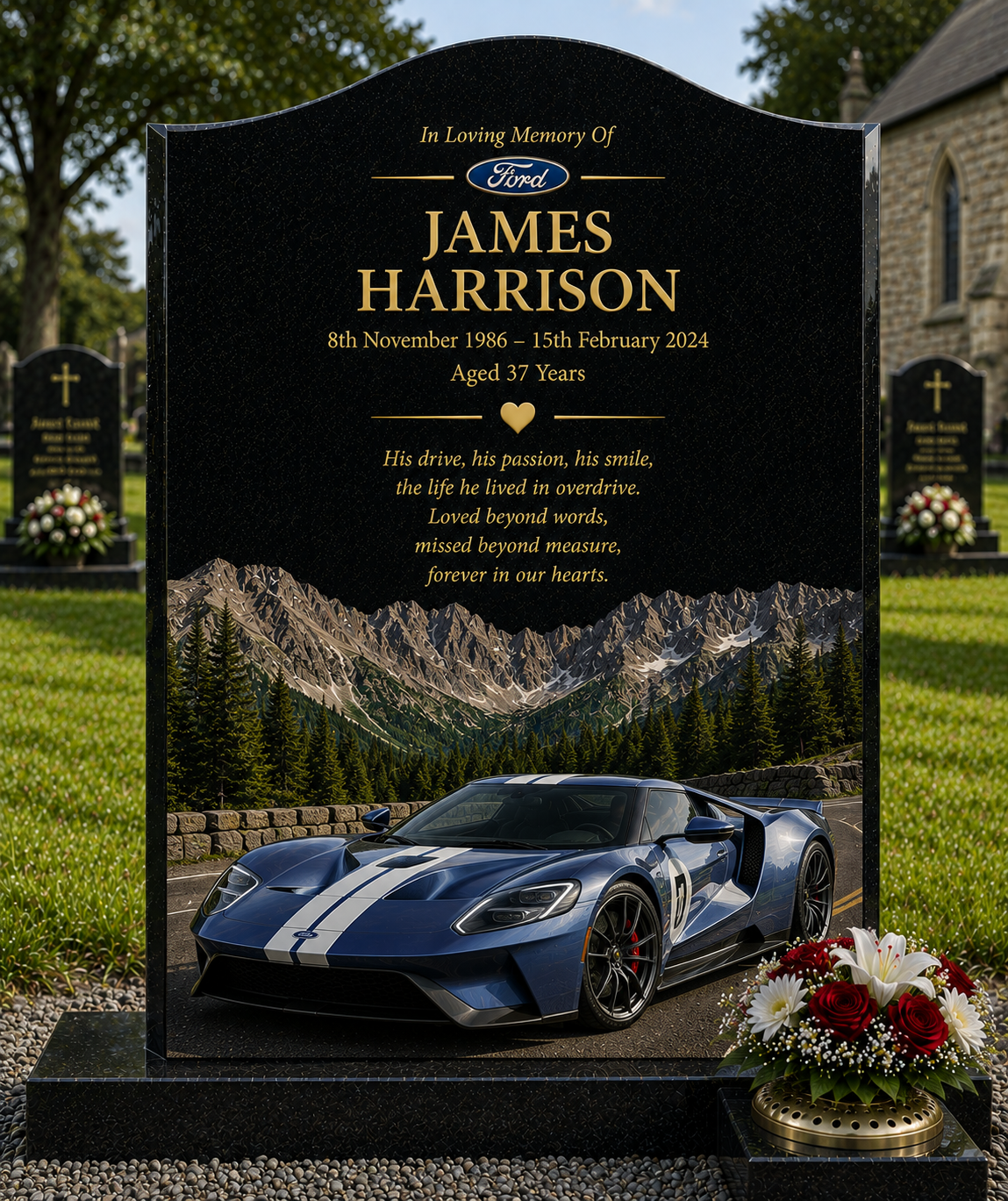 Supercar & Performance Car Memorials Design 4, personalised memorial design by Magic Memorials, HD0701