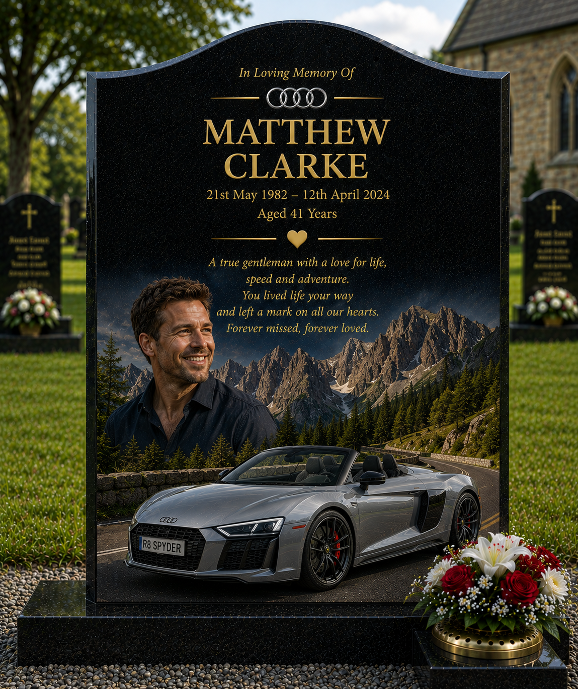 Supercar & Performance Car Memorials Design 5, personalised memorial design by Magic Memorials, HD0702