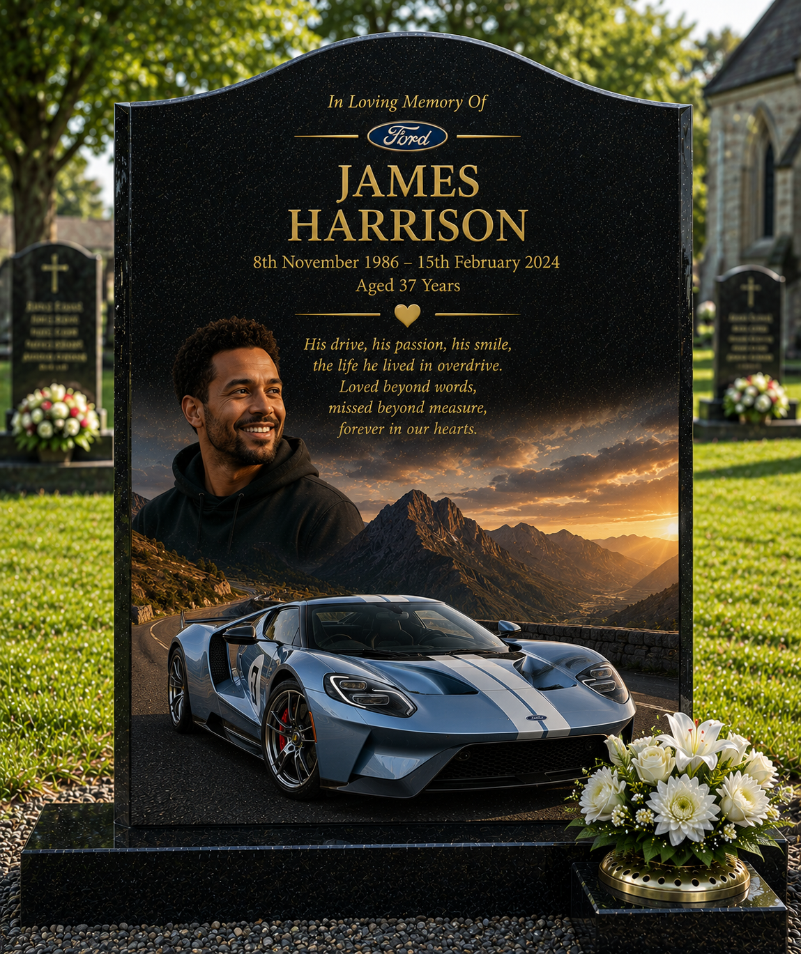 Supercar & Performance Car Memorials Design 6, personalised memorial design by Magic Memorials, HD0703
