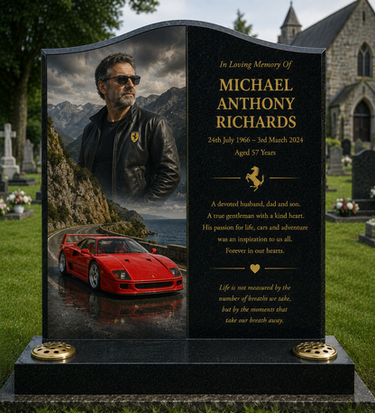 Classic Car Memorial Headstones Design 5, personalised memorial design by Magic Memorials, HD0723