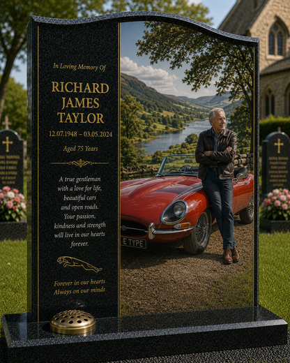 Classic Car Memorial Headstones Design 12, personalised memorial design by Magic Memorials, HD0730