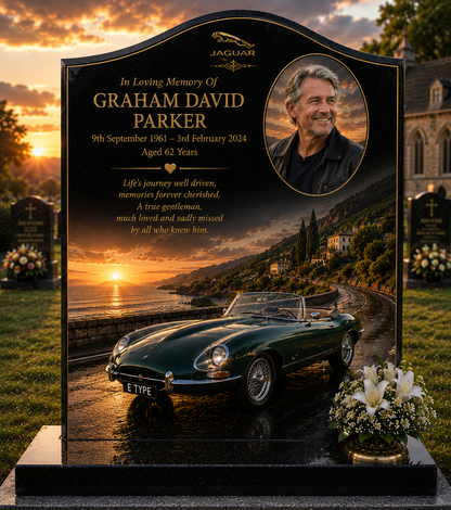 Classic Car Memorial Headstones Design 14, personalised memorial design by Magic Memorials, HD0732