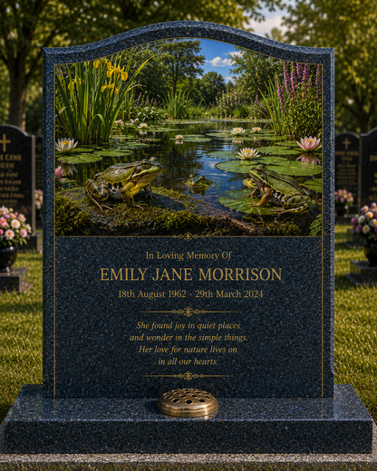 Waterside Wildlife Memorials Design 5, personalised memorial design by Magic Memorials, HD0773