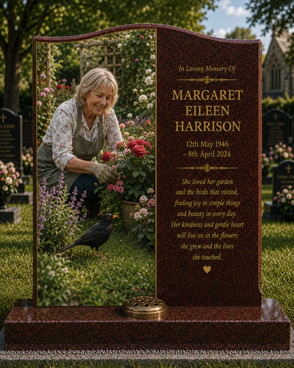 Garden & British Bird Memorials Design 4, personalised memorial design by Magic Memorials, HD0777