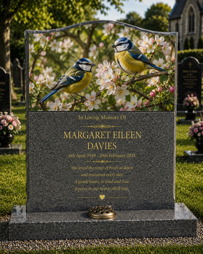 Garden & British Bird Memorials Design 6, personalised memorial design by Magic Memorials, HD0779