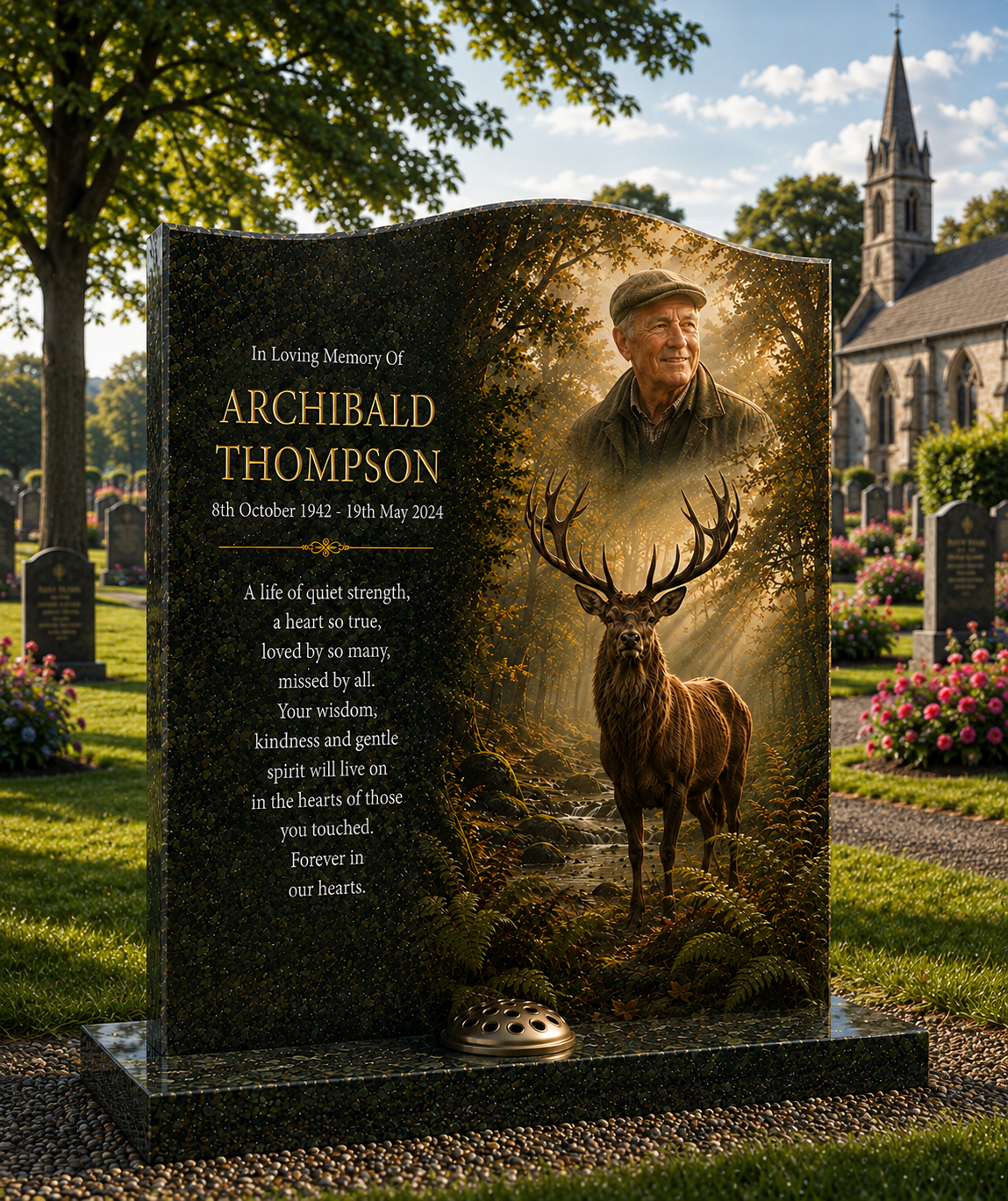 Woodland & Countryside Wildlife Design 1, personalised memorial design by Magic Memorials, HD0782