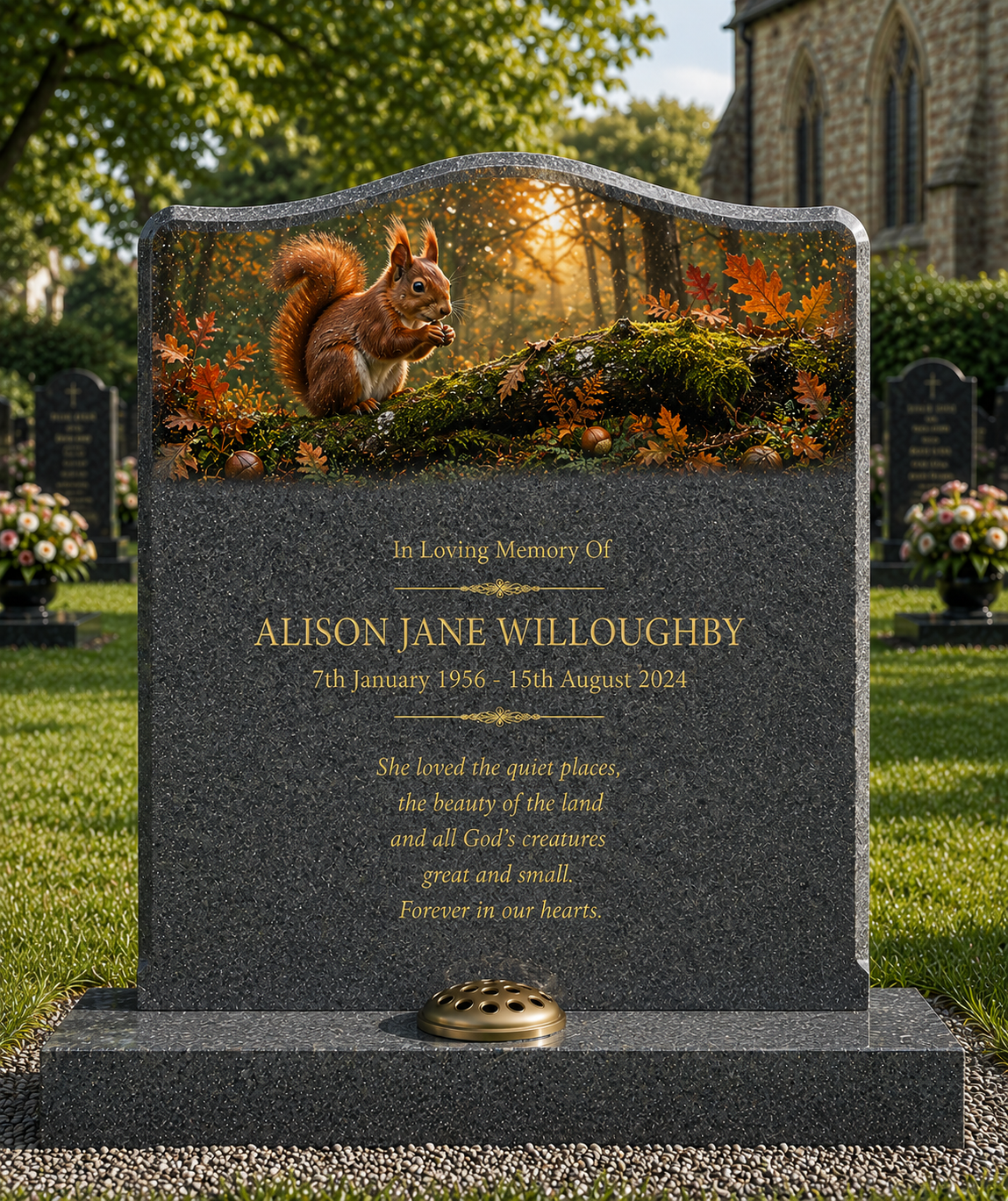 Woodland & Countryside Wildlife Design 5, personalised memorial design by Magic Memorials, HD0786