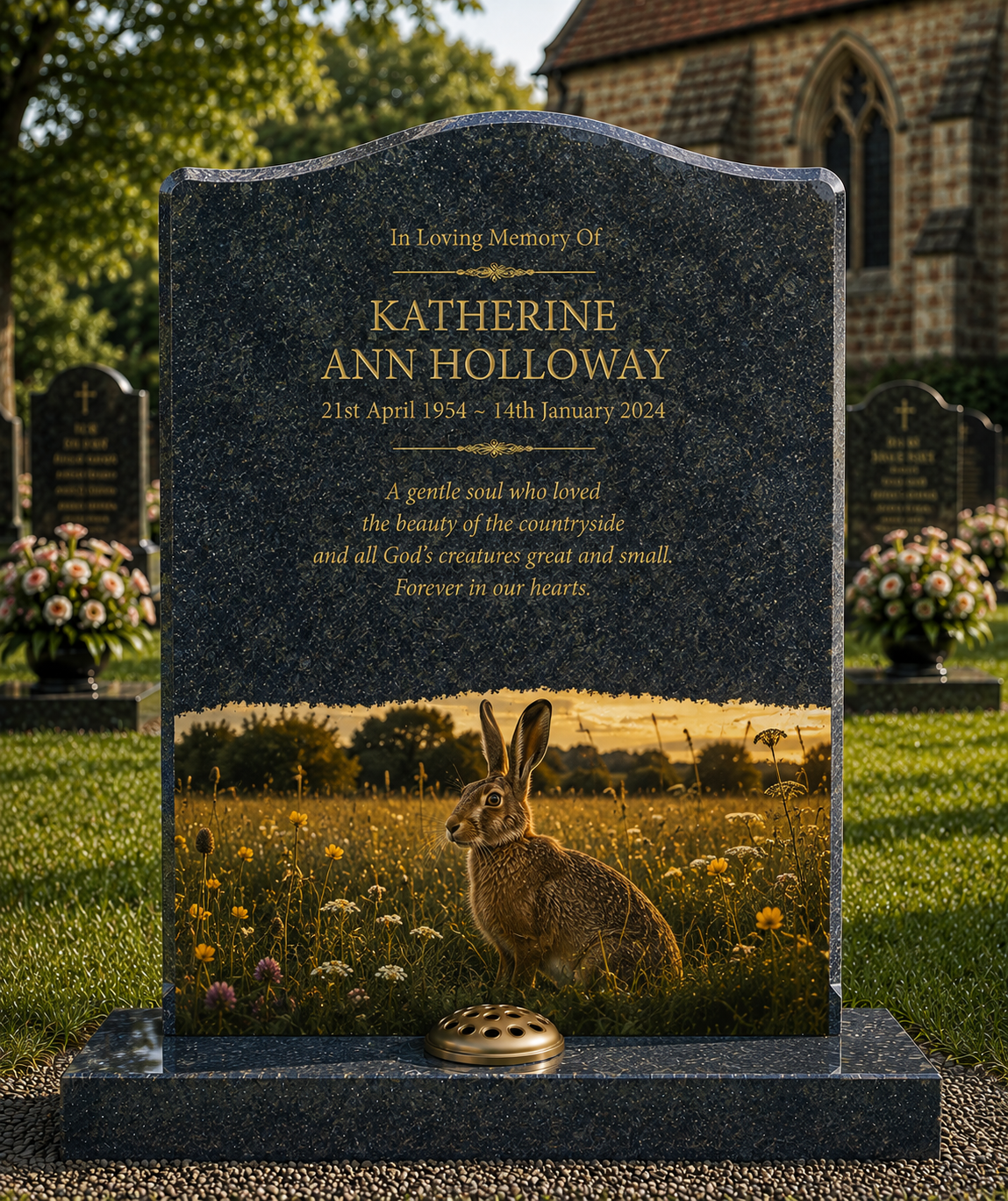 Woodland & Countryside Wildlife Design 6, personalised memorial design by Magic Memorials, HD0787