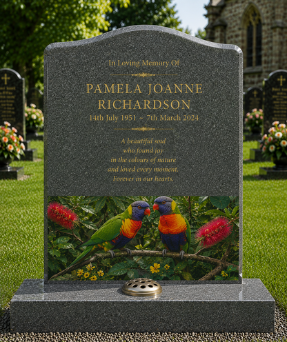Pet & Exotic Bird Memorials Design 6, personalised memorial design by Magic Memorials, HD0793