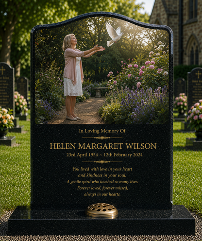 Dove & Bird of Peace Memorials Design 4, personalised memorial design by Magic Memorials, HD0795