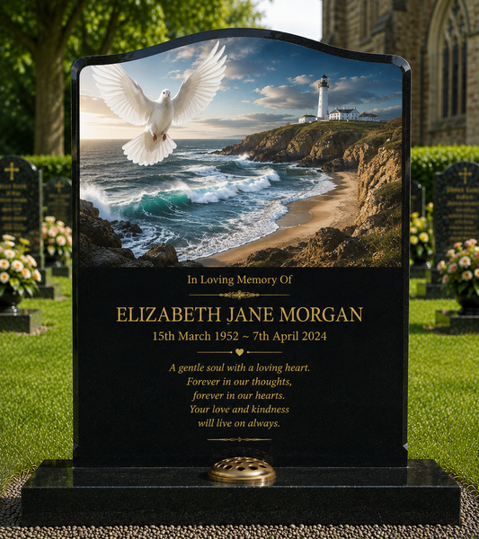 Dove & Bird of Peace Memorials Design 2, personalised memorial design by Magic Memorials, HD0797
