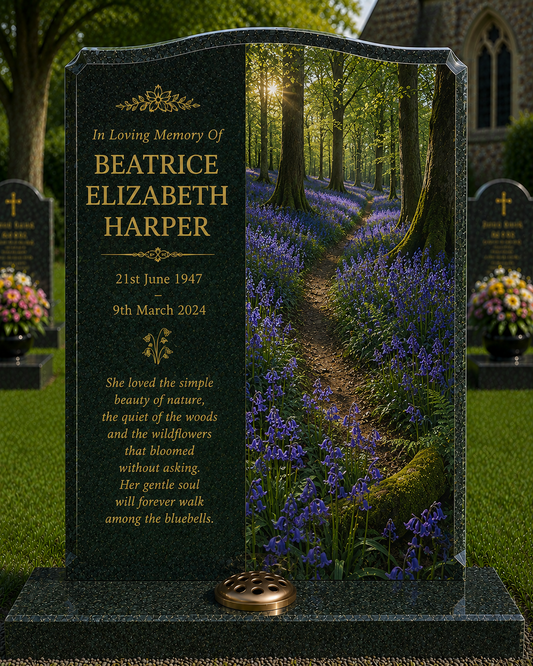 Wildflower & Meadow Memorials Design 1, personalised memorial design by Magic Memorials, HD0828