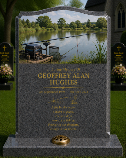 Fishing & Angling Memorials Design 4, personalised memorial design by Magic Memorials, HD0865