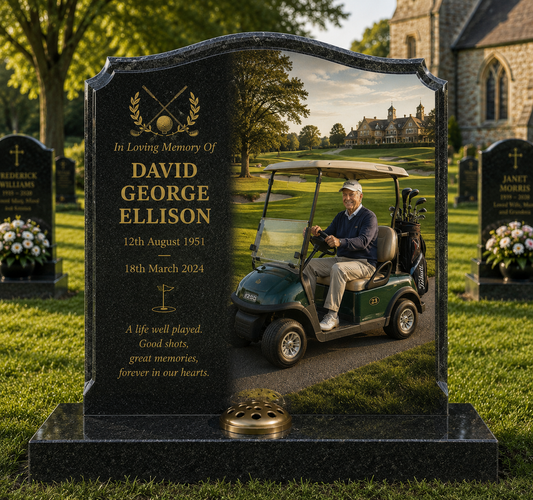 Golf Memorials Design 1, personalised memorial design by Magic Memorials, HD0871