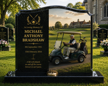 Golf Memorials Design 3, personalised memorial design by Magic Memorials, HD0873
